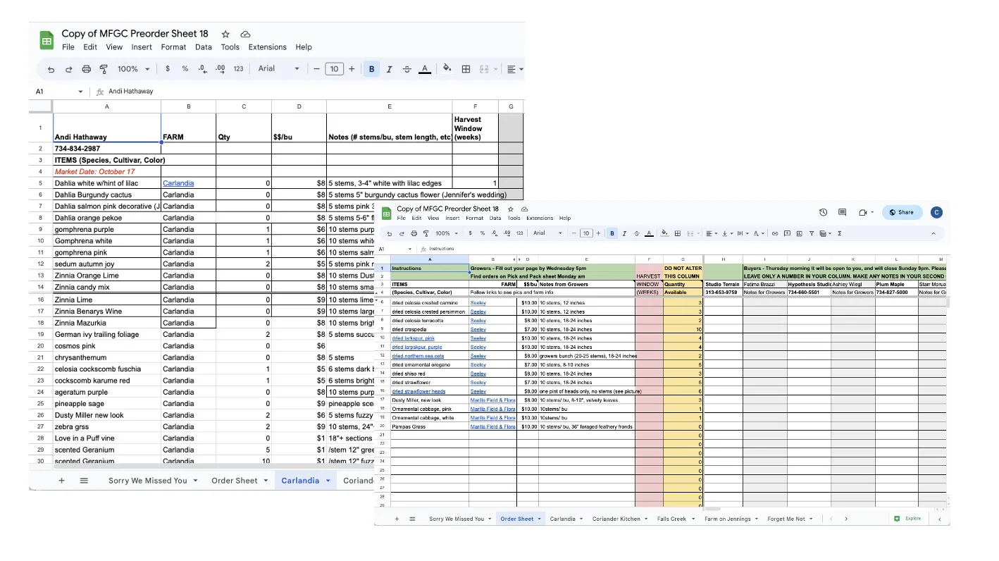 Old Garden State Flower Cooperative Preorder System